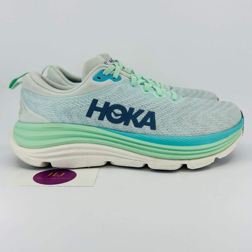 Hoka One One Women's Gaviota 5 Running Shoes SWML Snow Melt/Cielo Blue Size 9 B
